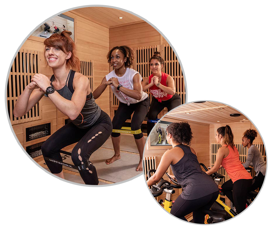 Explore a range of infrared sauna workouts at HOTWORX Apex - hot yoga, pilates, and barre for 24/7 fitness.